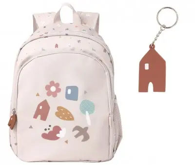 Mochila Mediana Geometric Nature + Llavero