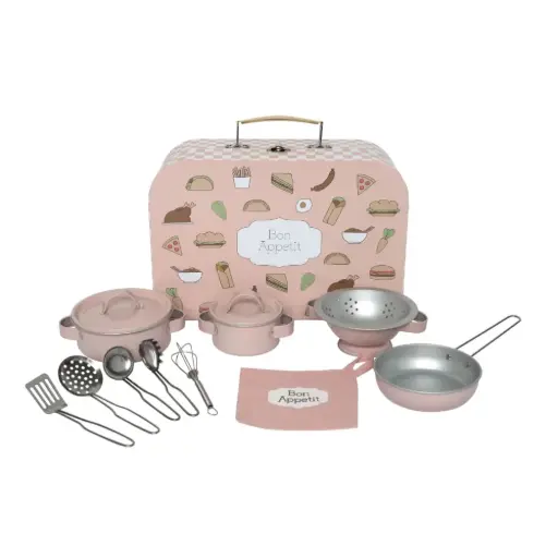 Maletín accesorios cocina rosa