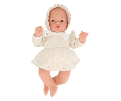 Muñeco Helena con Vestido y Gorrito White Flowers Tutete