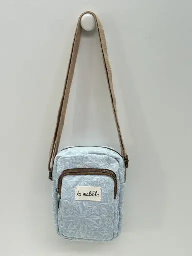 La Matilda Bolso Cuelga Móvil Celeste Flor
