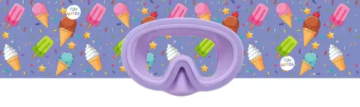 Máscaras junior moradas con turbante Helados Fun Water