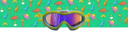 Máscaras infantiles amarillas con turbante Dinos Fun Water