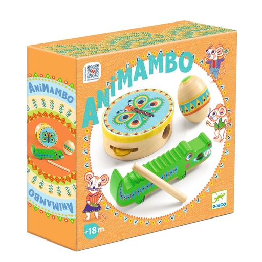 [DJ06031] Juego de instrumentos de percusión : pandereta, maracas, guero