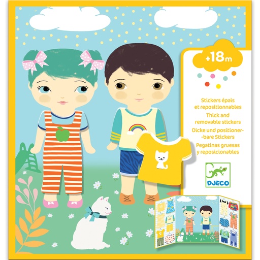 [DJ09070] Pegatinas reposicionables Djeco La ropa +18 meses